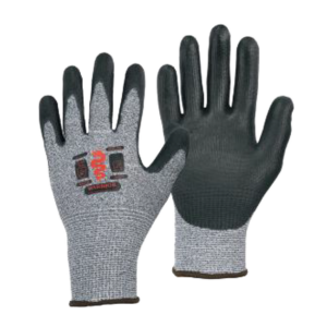 Black PU Cut D Gloves (DWGL310) – 13G HPPE/Glass/Steel Liner