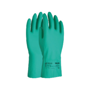 Standard green chemical resistant 13 inch flock lined nitrile